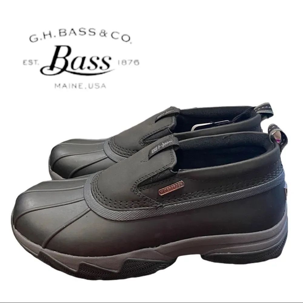 NEW G.H. Bass & Co. Women's Black Waterproof Low Duck Boots Booties